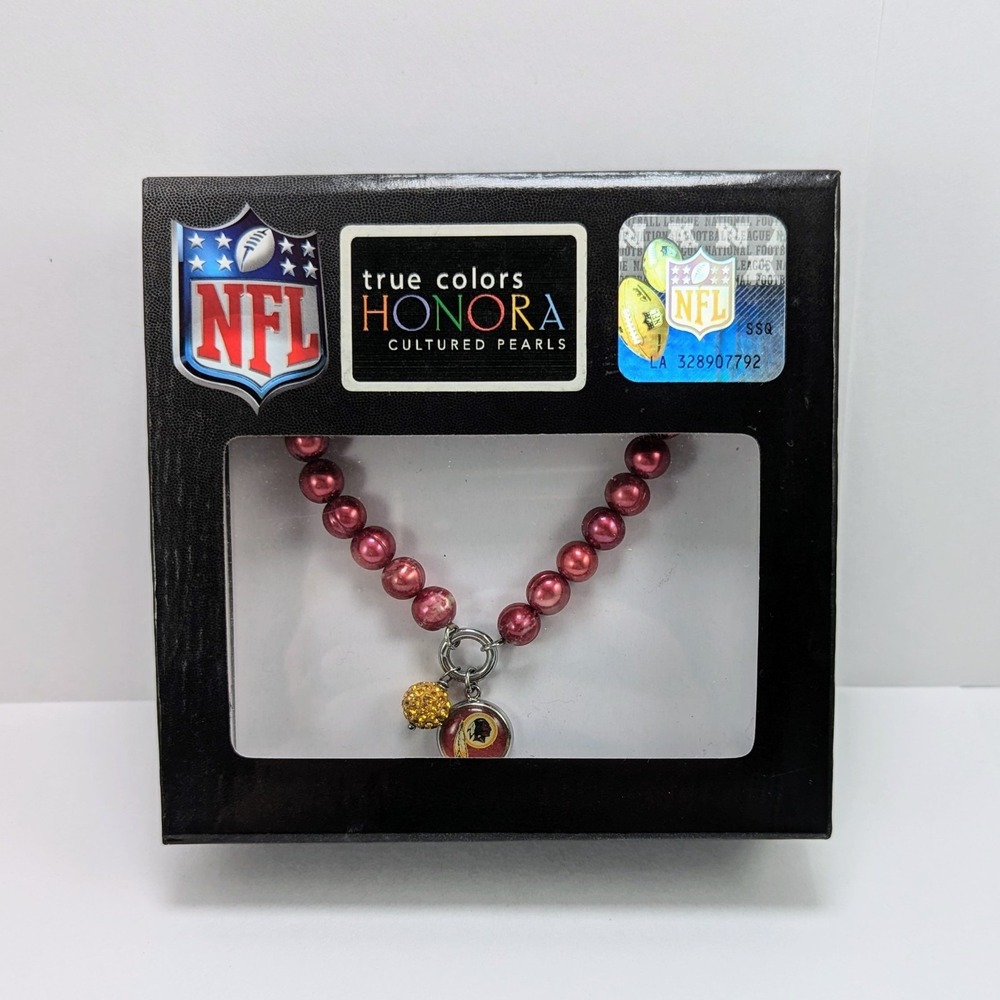 Honora Cultured Pearl 7.0mm NFL‎ Team 18" Charm Necklace Washington Redskins